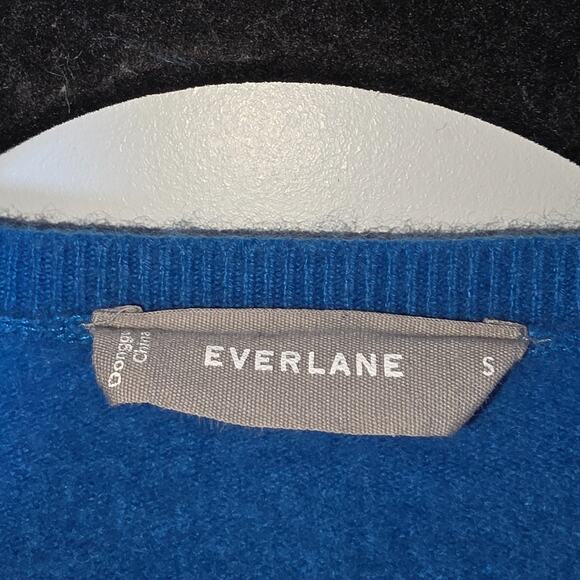 Everlane Cashmere Crewneck Sweater Size S Blue Knit Pullover Preppy Classic - Picture 7 of 8